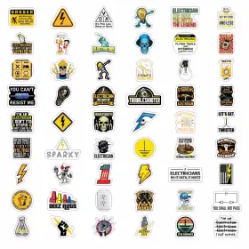 785571345469 BULBACRAFT Funny Electrician Stickers Hat #3