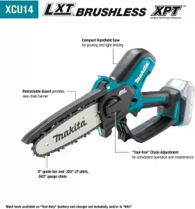 XCU14Z MAKITA Lxt Lithium Ion Brushless Cordless Pruning Saw #2