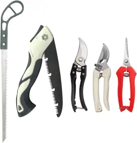 HF029-YL5PC SUNBABA Gardening Scissors Folding Saw Pruner Set