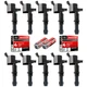 MAS Set of 10 Straight Boot Ignition Coil Pack DG511 & Platinum SET OF 10 