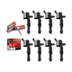 MAS Set of 8 Ignition Coils Pack Straight Boot & Motorcraft Spark plug SP546 ...