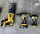 DeWalt DC385 18V Reciprocating Saw DCD940 Drill Set & Impact with 2 Battery
