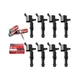 MAS Set of 8 Ignition Coils Pack Straight Boot & Motorcraft Spark plug SP546 ...