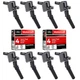 MAS Set of 8 Ignition Coil DG508 and Motorcraft Spark Plug 8 BLACK 
