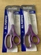 2 Westcott All Purpose 8 inch Straight Scissors Stainless Steel Purple 2 Pairs