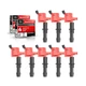 MAS Set of 8 Red Ignition Coils Pack DG511 & Motorcraft SP515 SP546 Spark Plu...