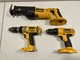Dewalt Lot 3 DC385 Reciprocating Saw, DC988 Drill, DC759 Drill