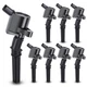 MAS Set of 8 Curved Boot Ignition Coil Pack Compatible with Ford Lincoln Merc...
